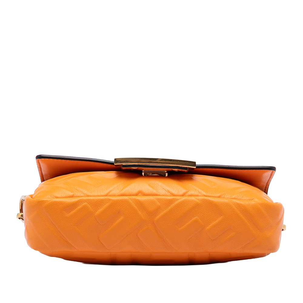 Pre-Loved Fendi Mini Zucca Embossed Leather Baguette Satchel - Picture 3 of 8